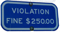 Sign about fines